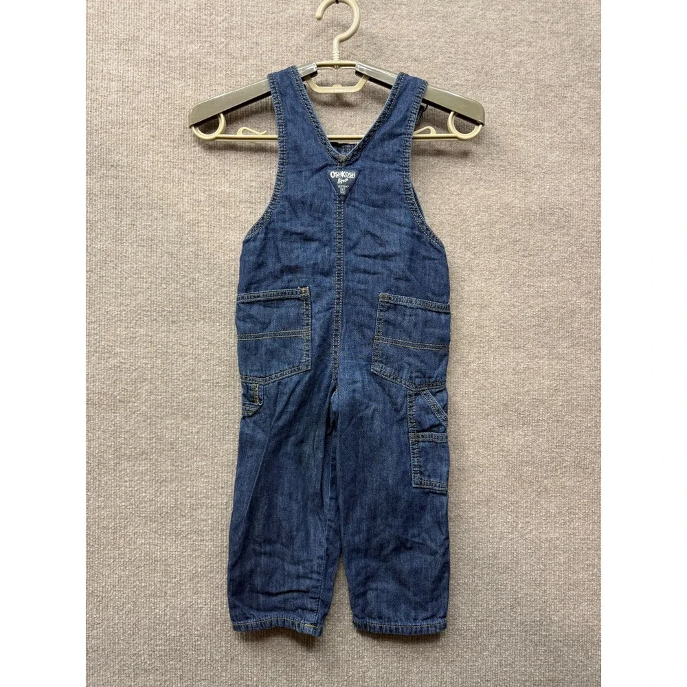 OshKosh Bgosh Overalls Toddler 2T Blue Denim‎ Classic Bib